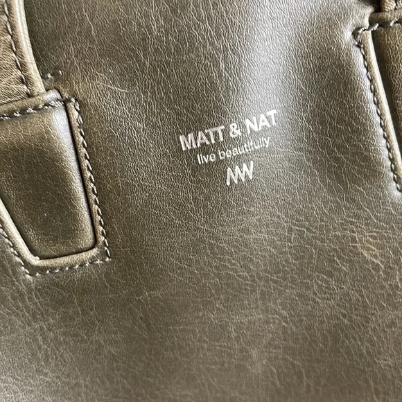 Dark Green Matt and Nat Vegan Tote - Picture 2 of 4